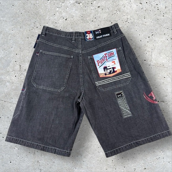 Phat Farm Other - NOS Phat Farm Jean Shorts‎ 36 Logo Hip Hop Baggy Denim Deadstock 90s Y2K Vintage
